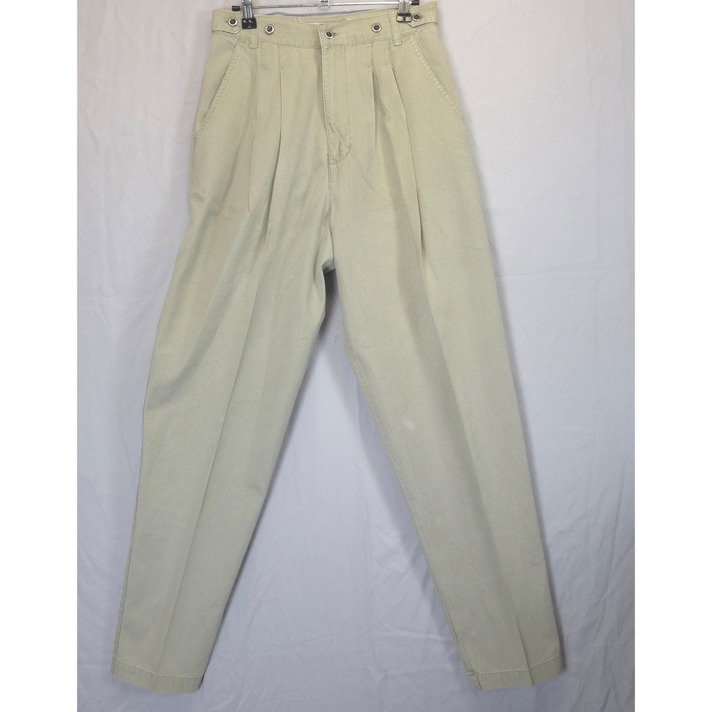 Vintage GAP Work Force Pleated Pants Women 11/12 High Waist Khaki Sage